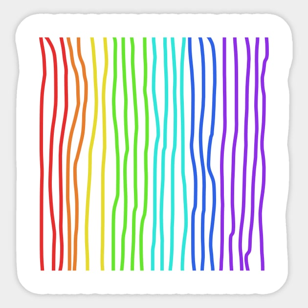 Rainbow Hand Drawn Stripes Sticker by Whoopsidoodle